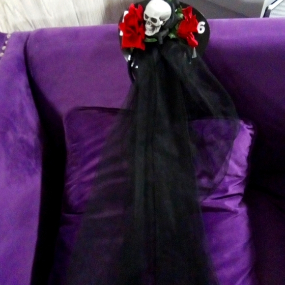 Skull & roses. Headband veil. Nwt! - Picture 1 of 3